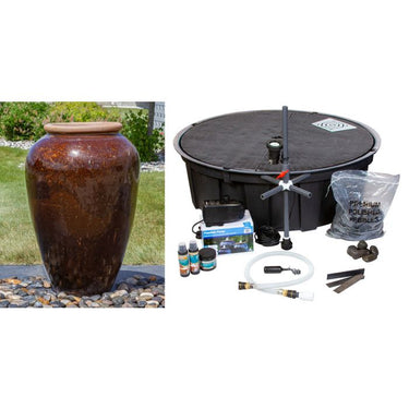 Tuscany FNT40761 Ceramic Triple Vase Complete Fountain Kit Vase Fountain Blue Thumb